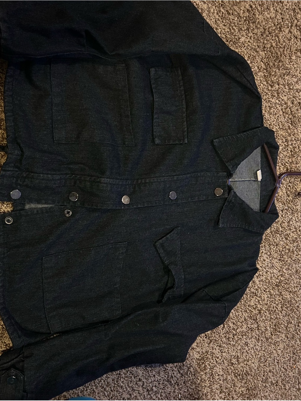 Men's Dark Navy Workshirt Jacket - Classic Button-Up